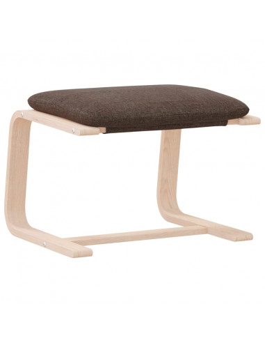 Poggiapiedi Marrone Scuro 51x41x40 cm in Tessuto