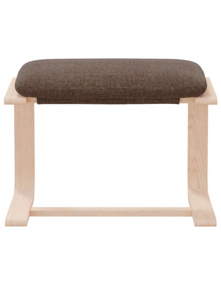 Poggiapiedi Marrone Scuro 51x41x40 cm in Tessuto