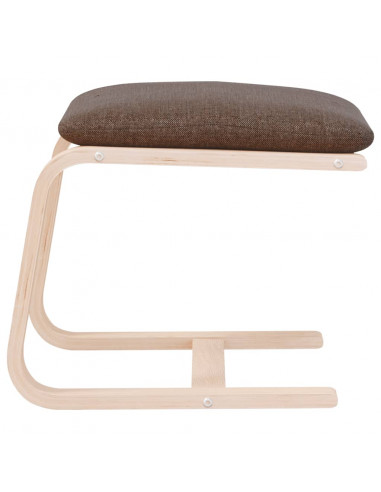 Poggiapiedi Marrone Scuro 51x41x40 cm in Tessuto