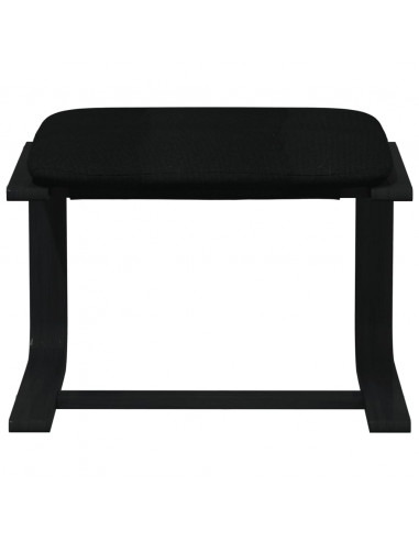 Poggiapiedi Nero 51x41x40 cm in Tessuto