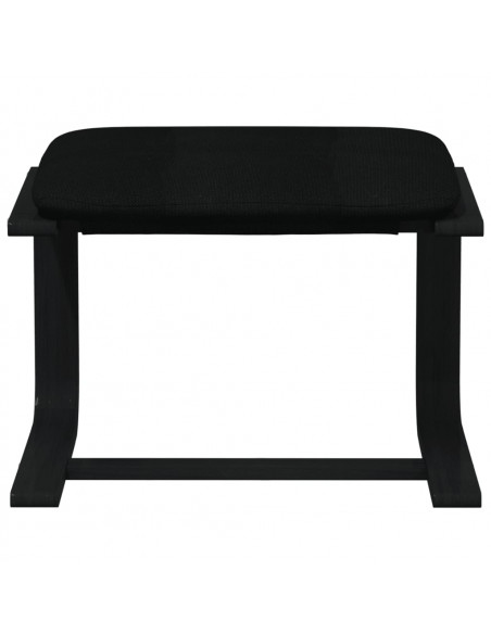 Poggiapiedi Nero 51x41x40 cm in Tessuto