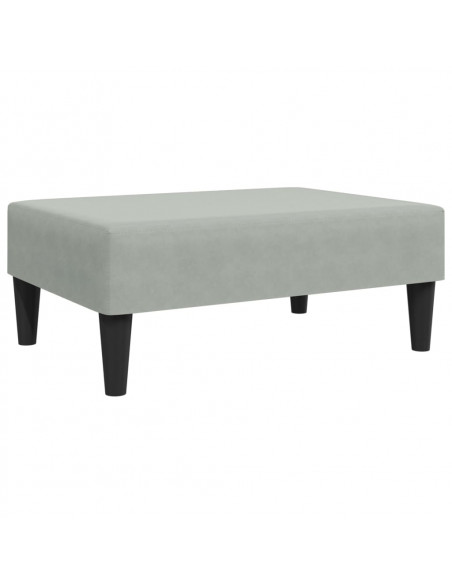 Poggiapiedi Grigio Chiaro 77x55x31 cm in Velluto