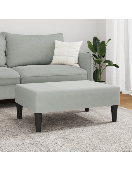 Poggiapiedi Grigio Chiaro 77x55x31 cm in Velluto