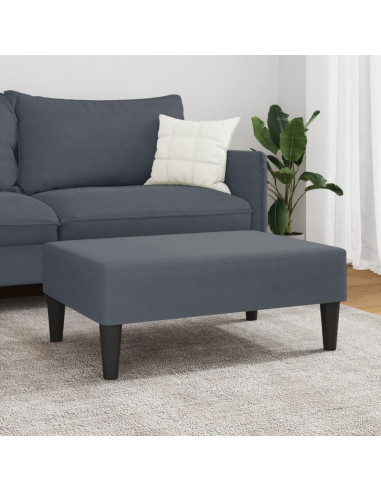 Poggiapiedi Grigio Scuro 77x55x31 cm in Velluto