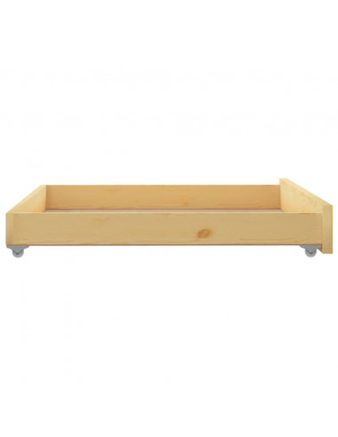Cassettoni da Letto 2 pz in Legno Massello di Pino