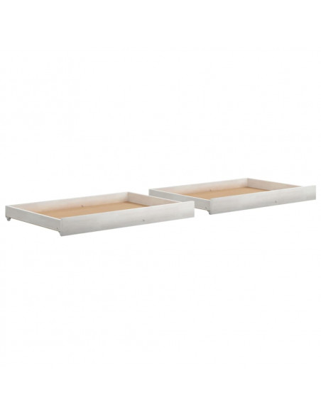 Cassetti per Divano Letto 2 pz in Legno Massello di Pino Bianco