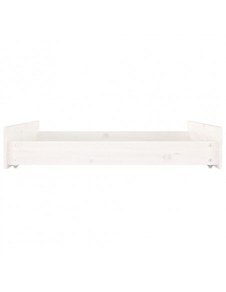 Cassettoni da Letto 2 pz Bianchi in Legno Massello di Pino