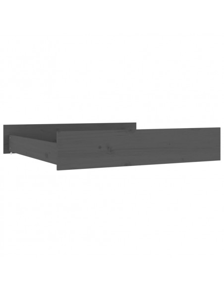 Cassetti per Letto 2 pz in Legno Massello di Pino Grigio