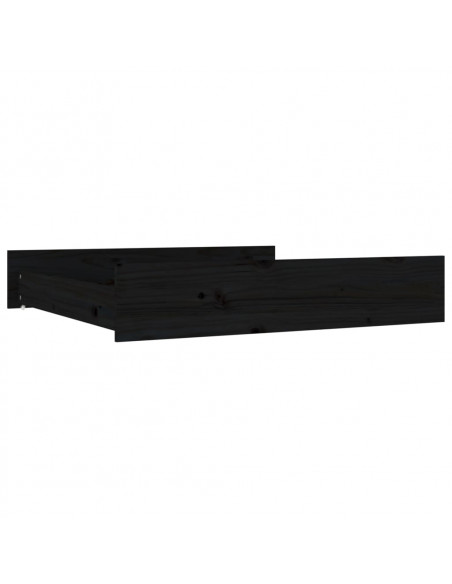 Cassetti per Letto 2 pz in Legno Massello di Pino Nero
