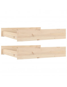 Cassettoni da Letto 2 pz in Legno Massello di Pino 2