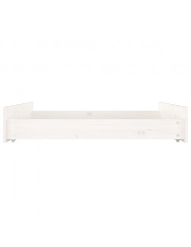 Cassettoni da Letto 2 pz Bianchi in Legno Massello di Pino