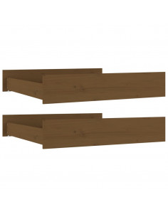 Cassetti per Letto 2 pz in Legno Massello di Pino Miele 2