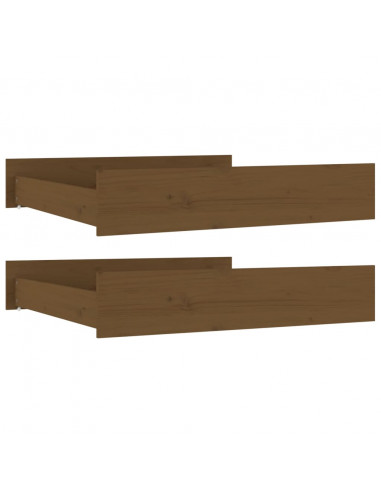 Cassetti per Letto 2 pz in Legno Massello di Pino Miele