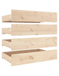 Cassettoni da Letto 4 pz in Legno Massello di Pino 2
