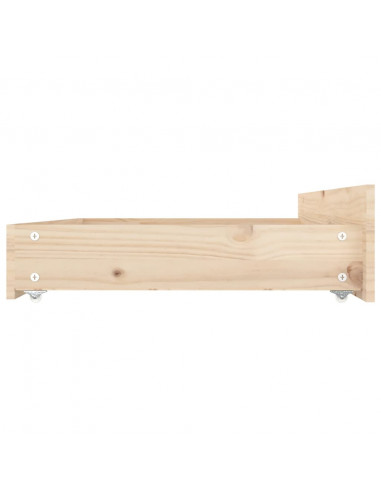 Cassettoni da Letto 4 pz in Legno Massello di Pino