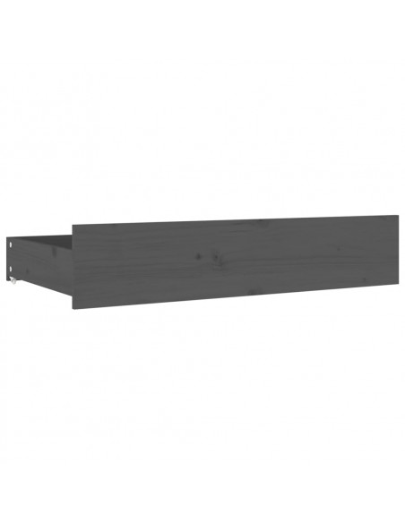 Cassettoni da Letto 4 pz in Legno Massello di Pino Grigio
