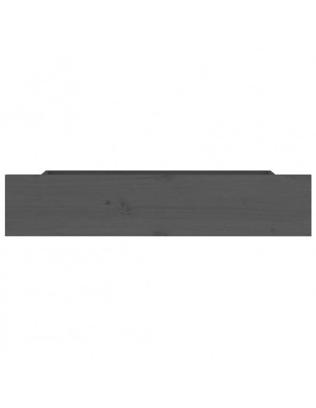 Cassettoni da Letto 4 pz in Legno Massello di Pino Grigio