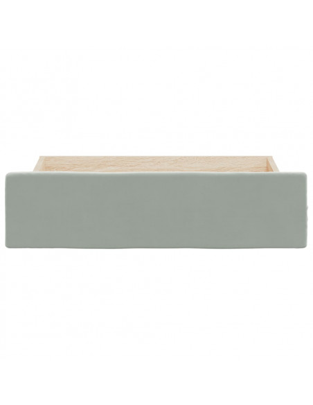 Cassetti da Letto 2pz Grigio Chiaro Legno Multistrato e Velluto