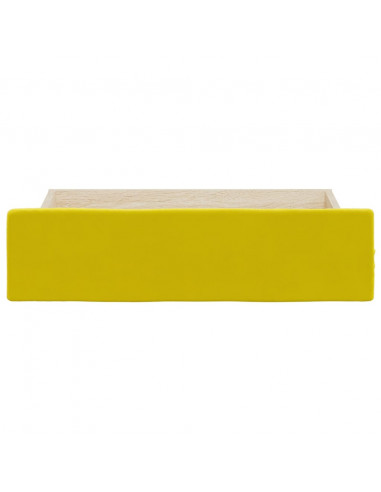 Cassetti da Letto 2pz Gialli in Legno Multistrato e Velluto