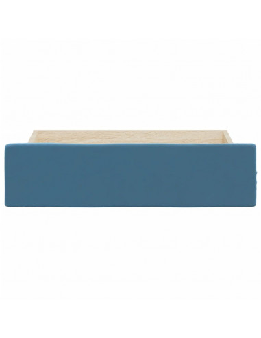 Cassetti da Letto 2pz Blu in Legno Multistrato e Velluto