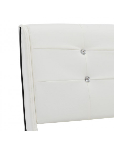 Letto con Materasso Bianco in Similpelle 90x200 cm