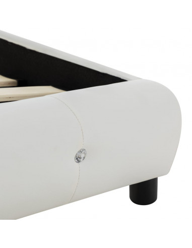 Letto con Materasso Bianco in Similpelle 90x200 cm