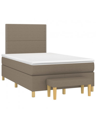 Giroletto a Molle con Materasso Tortora 120x190 cm in Tessuto