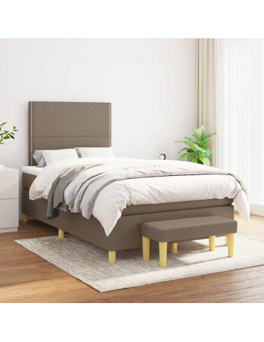 Giroletto a Molle con Materasso Tortora 120x190 cm in Tessuto