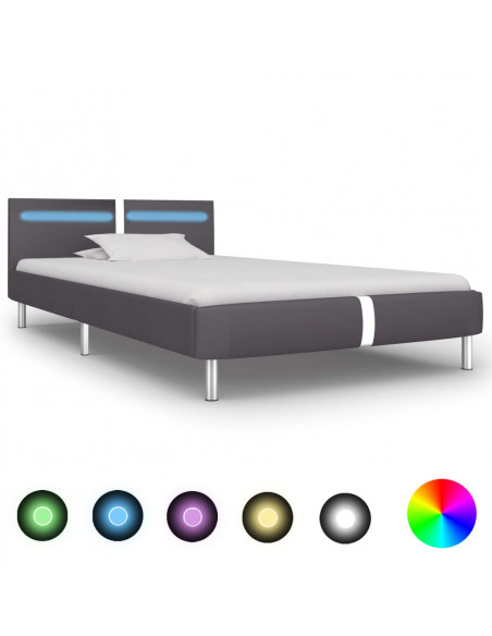 Giroletto con LED Grigio in Similpelle 90x200 cm
