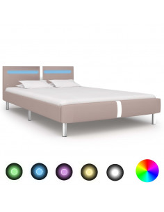 Giroletto con LED Cappuccino in Similpelle 120x200 cm 2