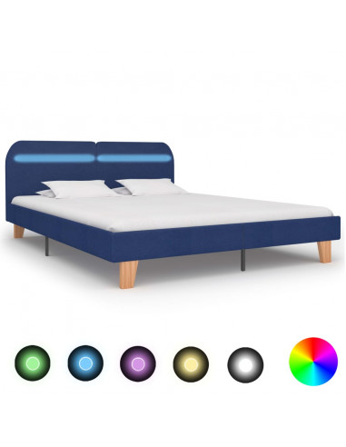 Giroletto con Luci LED Blu in Tessuto 160x200 cm