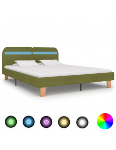 Giroletto con Luci LED Verde in Tessuto 160x200 cm 2