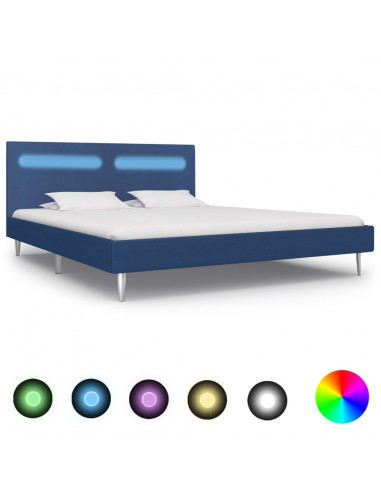 Giroletto con Luci LED Blu in Tessuto 160x200 cm