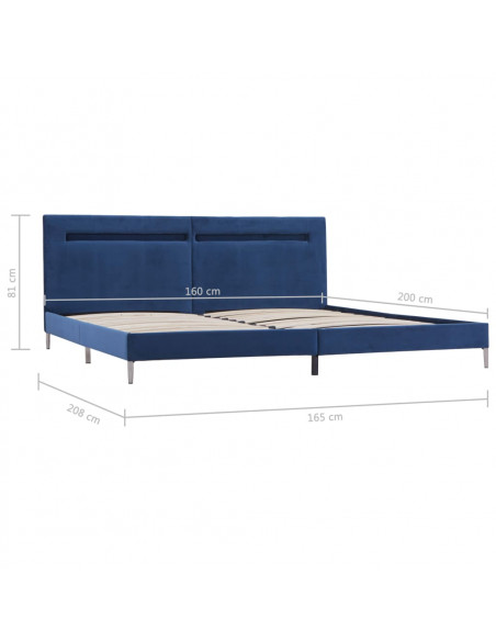 Giroletto con Luci LED Blu in Tessuto 160x200 cm