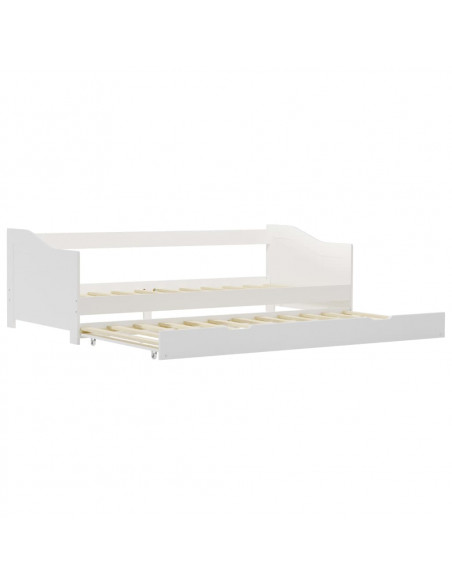 Divano Letto a Scomparsa in Legno di Pino Bianco 90x200 cm