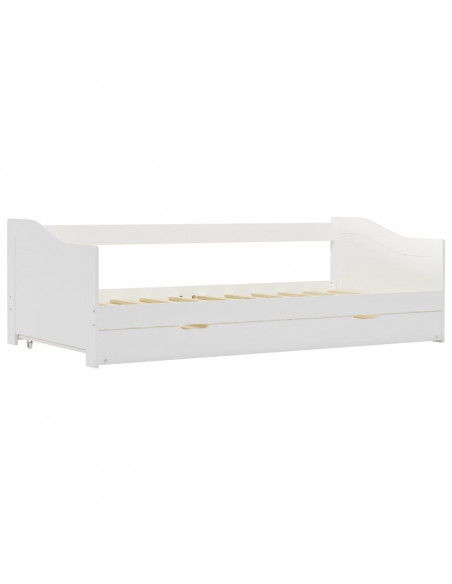 Divano Letto a Scomparsa in Legno di Pino Bianco 90x200 cm