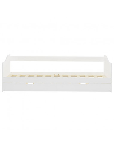 Divano Letto a Scomparsa in Legno di Pino Bianco 90x200 cm