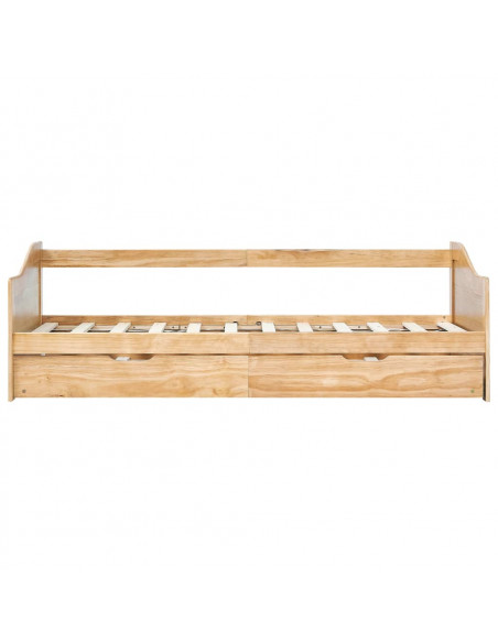 Divano Letto a Scomparsa in Legno di Pino 90x200 cm