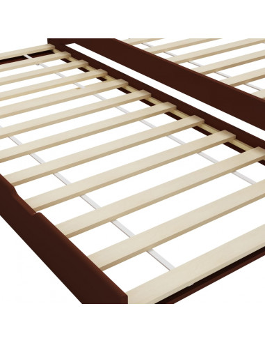 Divano Letto a Scomparsa Marrone Scuro Legno di Pino 90x200 cm