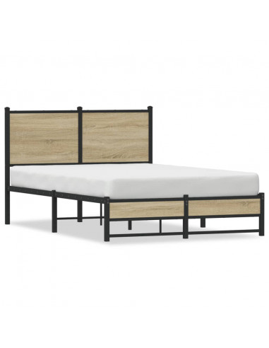 Giroletto con Testiera in Metallo Rovere Sonoma 120x190 cm