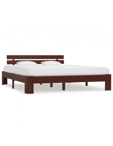 Giroletto Marrone Scuro in Legno Massello di Pino 160x200 cm