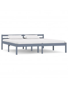 Giroletto Grigio in Legno Massello di Pino 160x200 cm 2