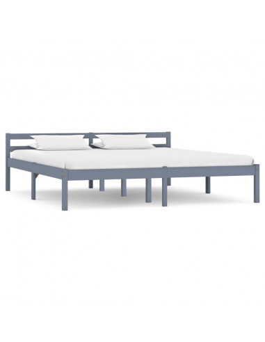 Giroletto Grigio in Legno Massello di Pino 160x200 cm