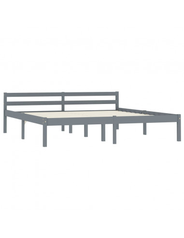 Giroletto Grigio in Legno Massello di Pino 160x200 cm