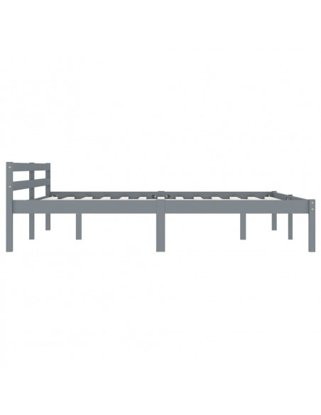 Giroletto Grigio in Legno Massello di Pino 160x200 cm