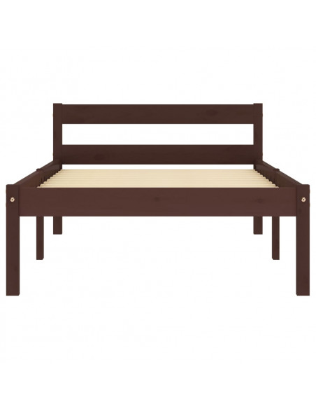 Giroletto Marrone Scuro in Legno Massello di Pino 90x200 cm