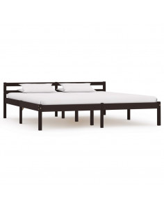 Giroletto Marrone Scuro in Legno Massello di Pino 160x200 cm 2