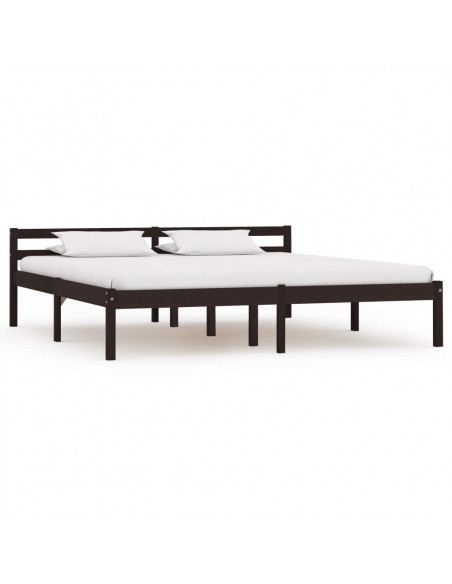 Giroletto Marrone Scuro in Legno Massello di Pino 160x200 cm