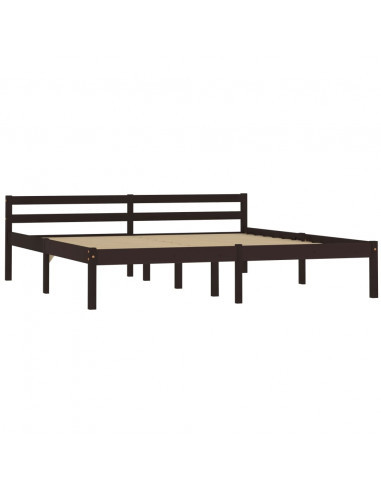 Giroletto Marrone Scuro in Legno Massello di Pino 160x200 cm