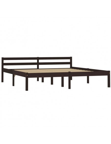 Giroletto Marrone Scuro in Legno Massello di Pino 160x200 cm